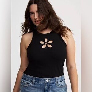 [NWT] Torrid Black Floral Cutout Tank
